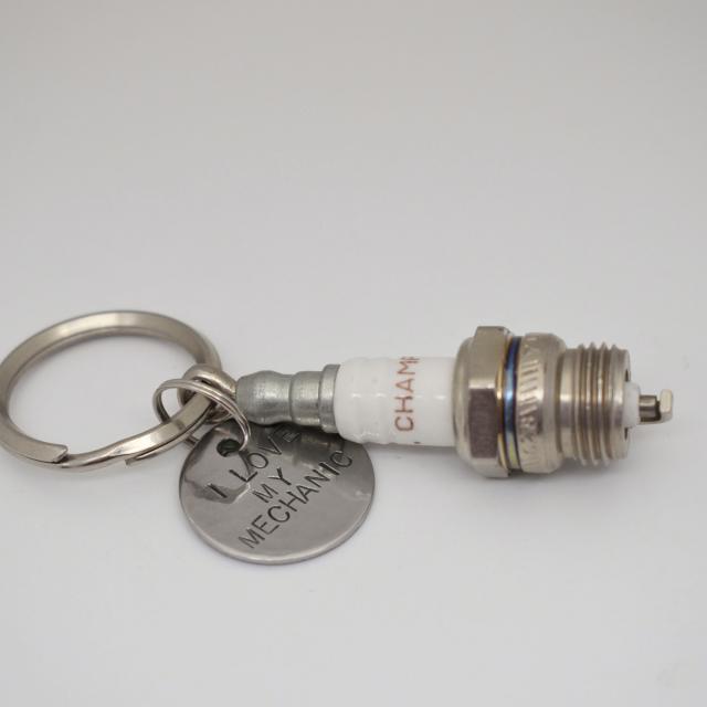 I love my mechanic Spark plug keychain.jpg
